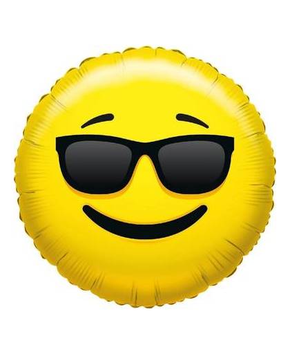 Folie ballon cool smiley 35 cm - folieballon cool emoticon 35 cm