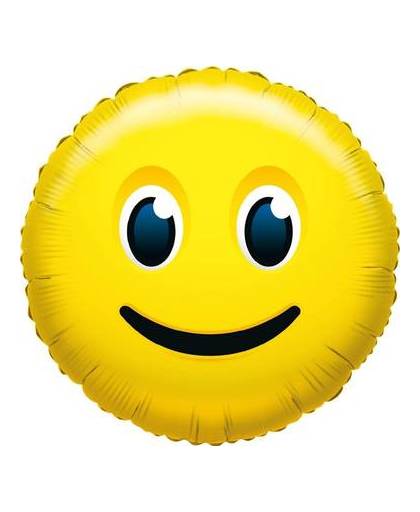 Folie ballon glimlachende smiley 35 cm - folieballon glimlachende emoticon 35 cm
