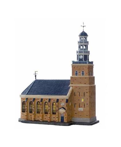 Kerstdorp hindeloopen kerk - met led - 26,3 cm x 16,5 cm x 30,6 cm - kerstdorp huisje