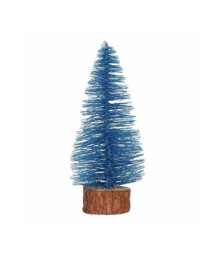 Kerstboompje op stam 25 cm blauw