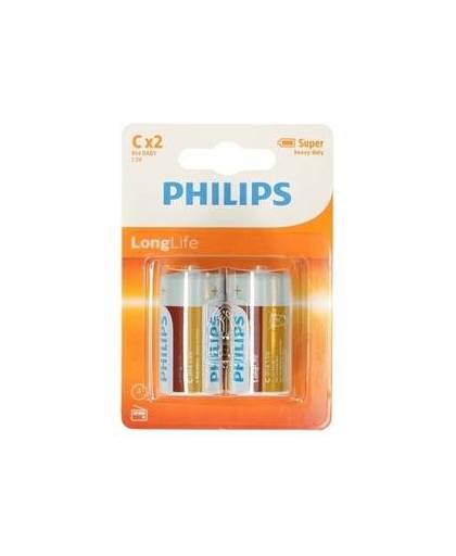 Phillips ll batterijen r14 1,5 volt 2 stuks