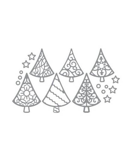 Zilveren kerstboom stickers