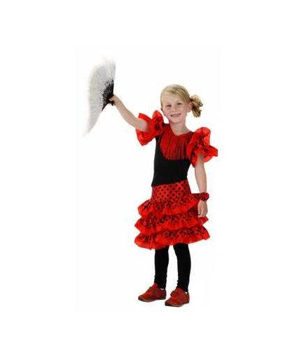 Spaanse jurk rood voor meisjes 6-8 jaar (m)