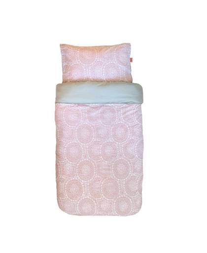 Little lof Tuck-Inn® dekbedovertrek 120x150 cm misty pink wit lichtgrijs