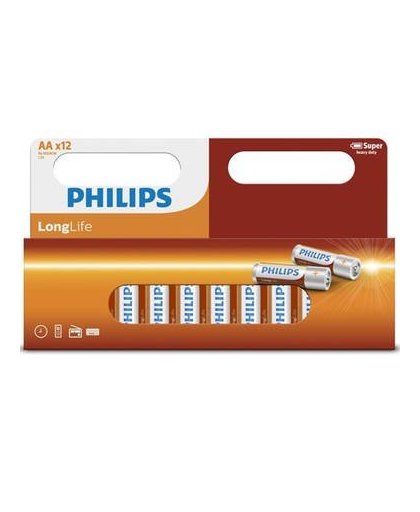 Philips longlife batterij - 12 aaa