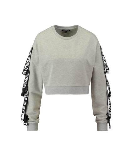 cropped sweater met tekst