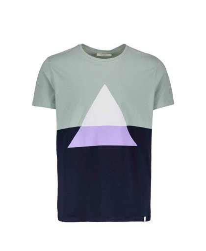 T-shirt met driehoek grijsgroen