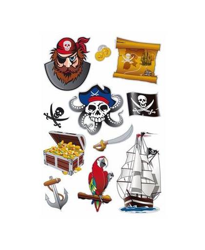 Piraten thema folie stickers 1 vel