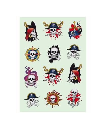 Piraten thema stickers 3 vellen