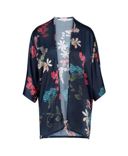 kimono marine bloemen