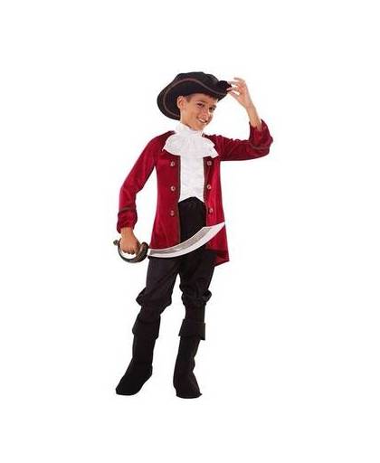 Piraten kostuum / verkleedkleding rood/zwart voor jongens 120-130 (7-9 jaar)