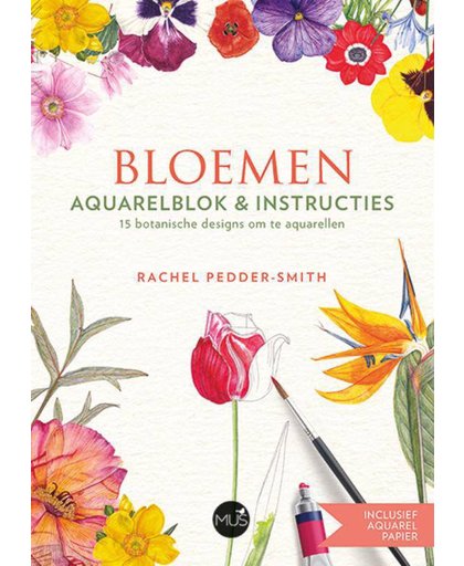 Bloemen aquarelblok & instructies - Rachel Pedder-Smith