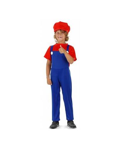 Loodgieter kostuum rood voor jongens 6-8 jaar (m)
