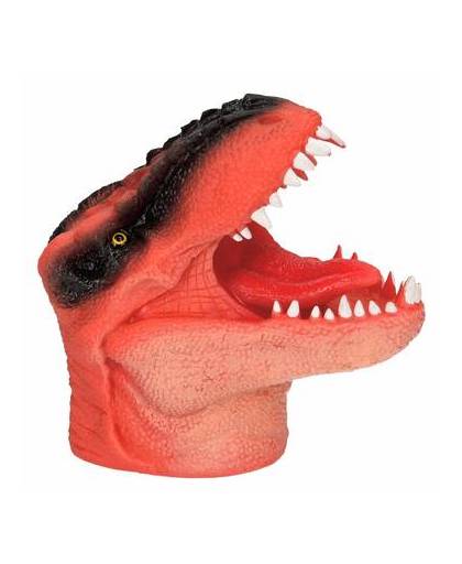 Dino world latex handpop oranje 14 cm