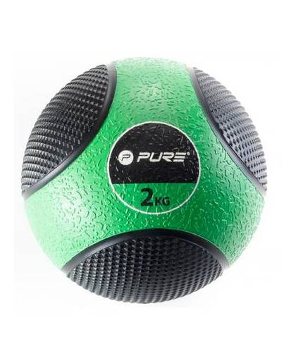 Pure2improve medicine ball 2 kg groen/zwart