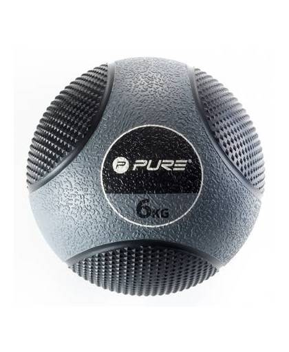 Pure2improve medicine ball 6 kg grijs/zwart