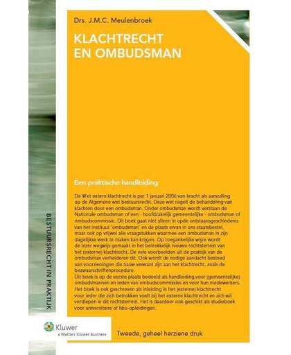 Klachtrecht en ombudsman - J.C.M. Meulenbroek