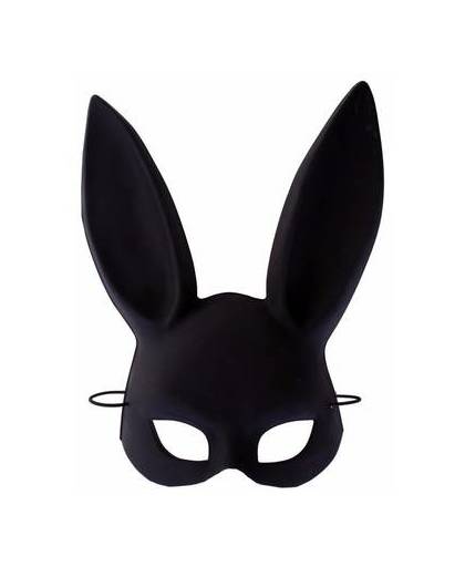 Popster konijnenoren masker zwart voor dames