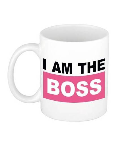 I am the boss mok / beker - roze - 300 ml - keramiek - dames