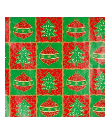 Kerst inpakpapier / cadeaupapier - rood/groen - 70 x 200 cm type 1 - kadopapier