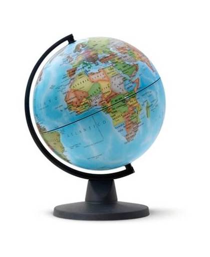 Globe mini 16cm diameter zwart politiek kaartbeeld