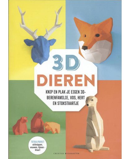 3D Dieren - Knip en plak je eigen 3D hert, vos, stokstaartje en berenfamilie