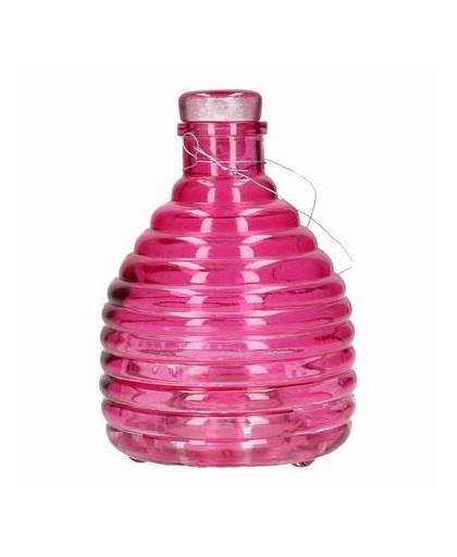 Wespenvanger van roze glas 18 cm
