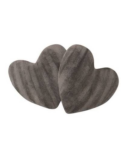 Vidaxl kussens hartvormig 2 stuks nepbont grijs