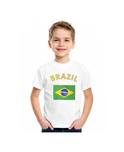 Wit kinder t-shirt brazilie xs (110-116)