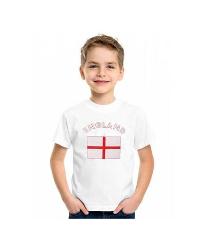 Wit kinder t-shirt engeland xs (110-116)