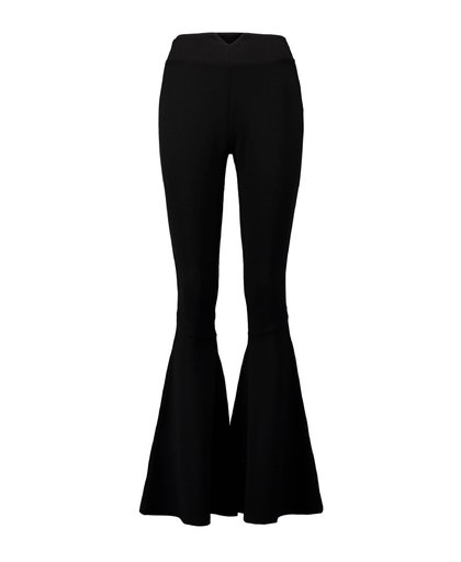 flared broek met hoge taille zwart