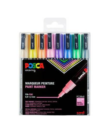 Uni posca stiften pastel colors pc3m 0.9-1.3 mm lijn