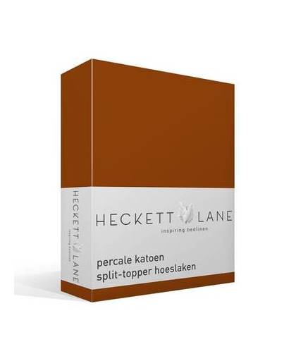 Heckett & lane percale katoen split-topper hoeslaken - lits-jumeaux (160x200 cm)