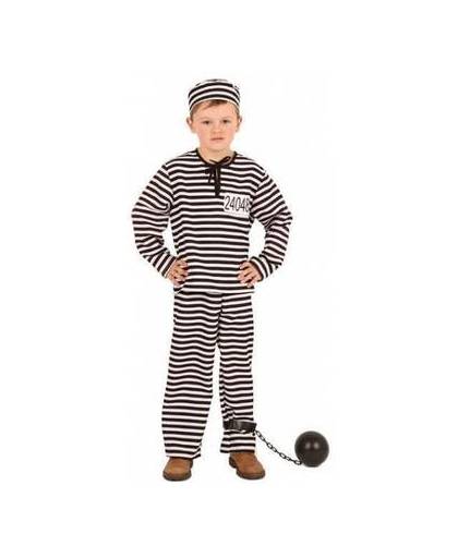 Gestreept gevangene kostuum kinderen 152