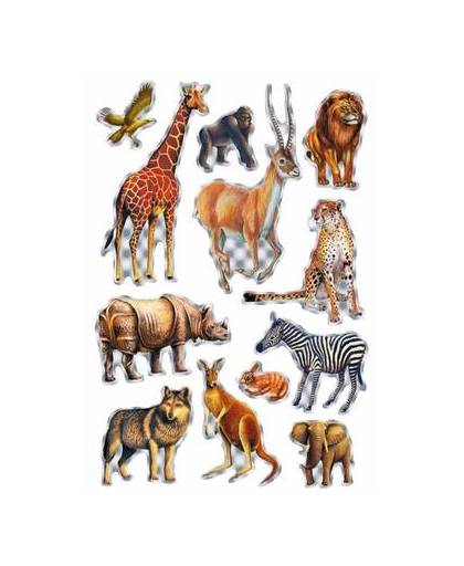 Afrikaanse dieren stickers 1 vel