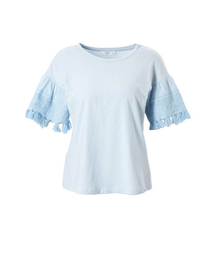 T-shirt lichtblauw met borduur