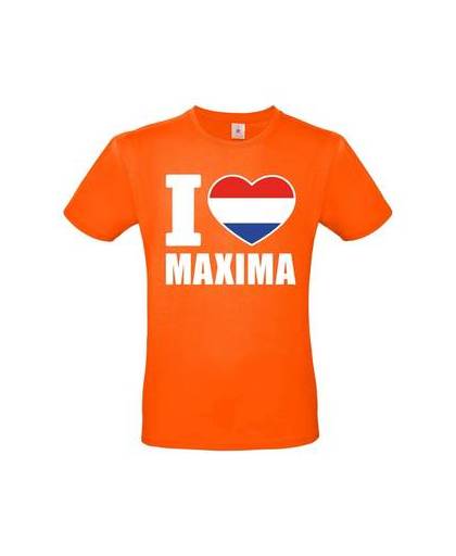 Oranje i love maxima grote maten shirt heren 4xl