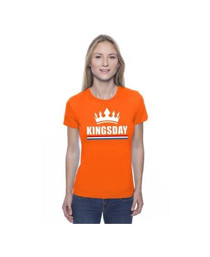 Oranje kingsday met een kroon shirt dames xl