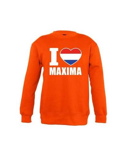 Oranje i love maxima sweater kinderen 7-8 jaar (122/128)