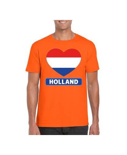Oranje holland hart vlag shirt heren 2xl