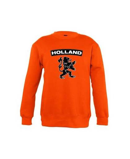Oranje holland zwarte leeuw sweater kinderen 5-6 jaar (110/116)