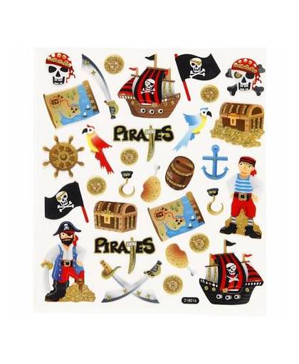 Piraten stickervel met gekleurde piraat stickers