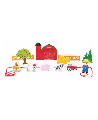 Houten boerderij speelgoed set 13-delig