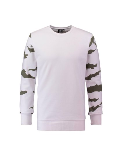 Darwin sweater met camouflage dessin wit