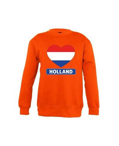 Oranje holland hart vlag sweater kinderen 5-6 jaar (110/116)