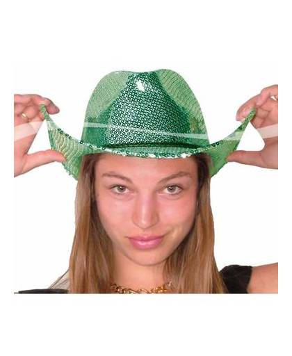 Luxe glitter cowboy hoed groen