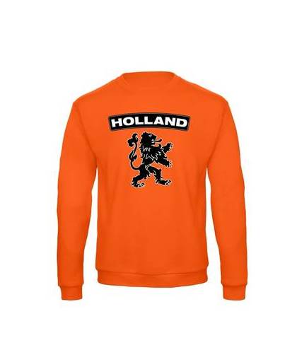 Oranje holland zwarte leeuw sweater volwassenen 2xl