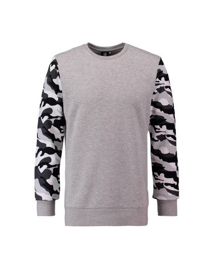 Darwin sweater met camouflage dessin grijs