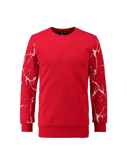 Darwin sweater met verfspatten rood