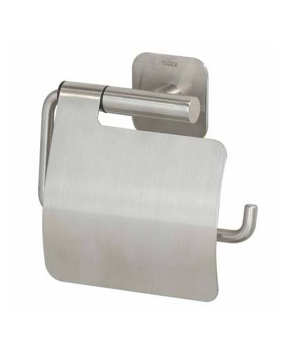 Tiger toiletrolhouder colar met deksel zilver 1314130946